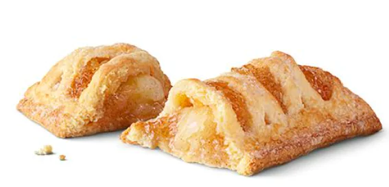 A McDonald's Baked Apple Pie featuring a flaky crust filled with warm, cinnamon-spiced apple filling.