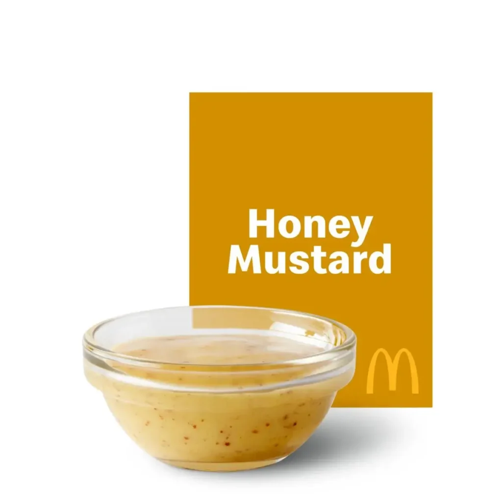 McDonald's Honey Mustard Sauce, a sweet and tangy blend of honey and mustard, great for dipping.