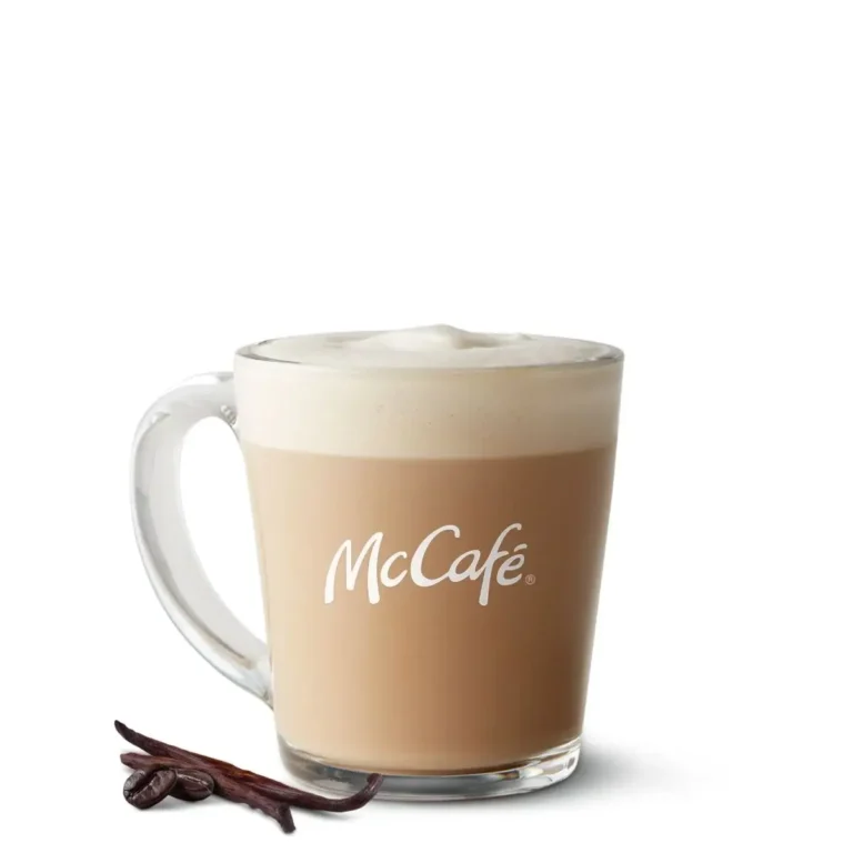 A McCafé® French Vanilla Cappuccino featuring espresso, steamed milk, and a touch of vanilla sweetness.