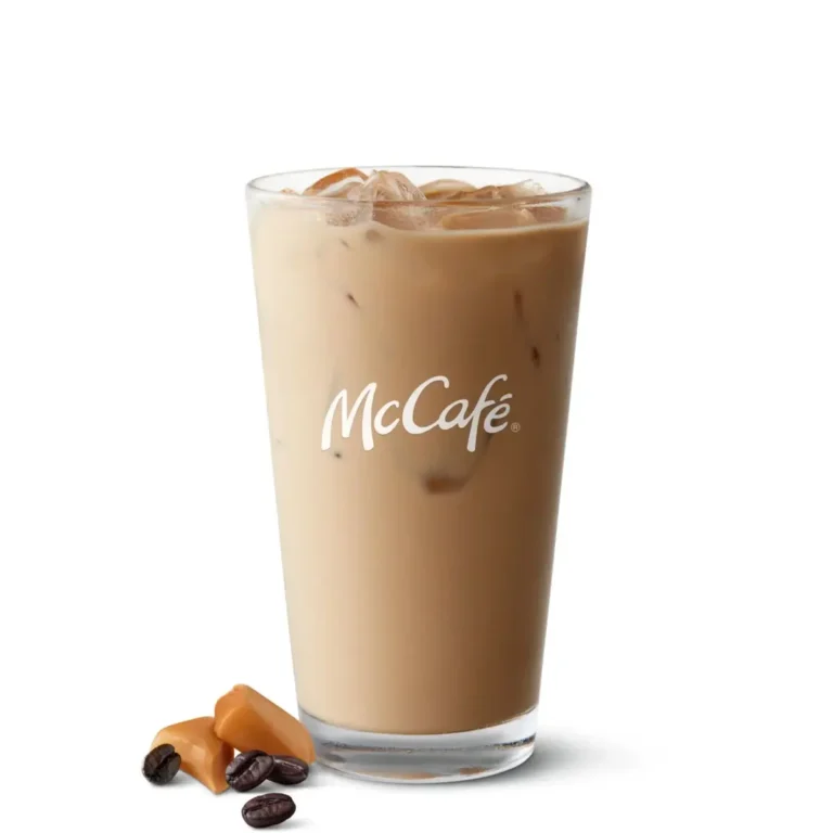 A McCafé® Caramel Latte blending espresso, steamed milk, and caramel flavor for a sweet, creamy coffee.