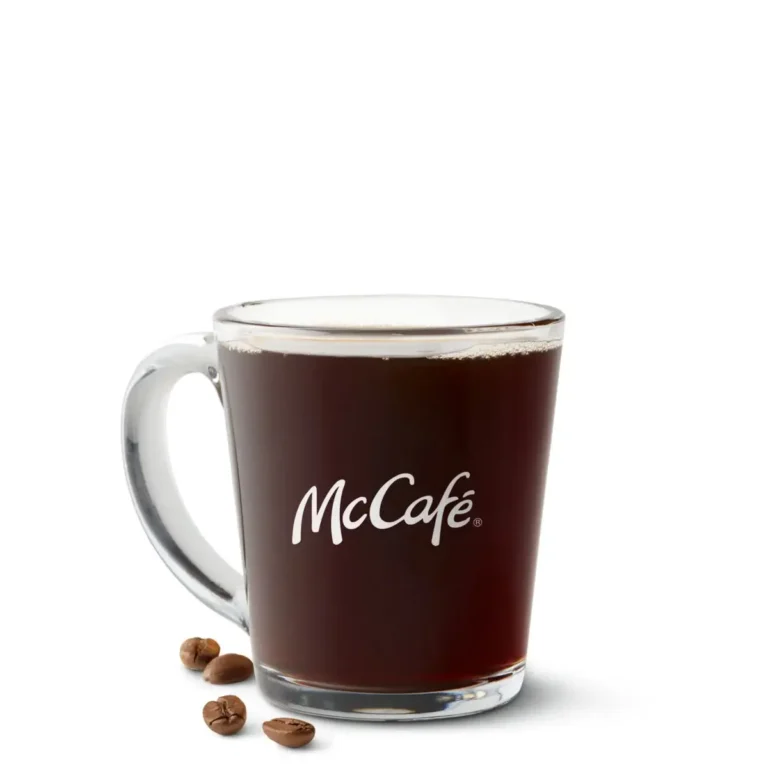 A cup of McCafé® Premium Roast Coffee, made from 100% Arabica beans for a smooth and rich flavor.