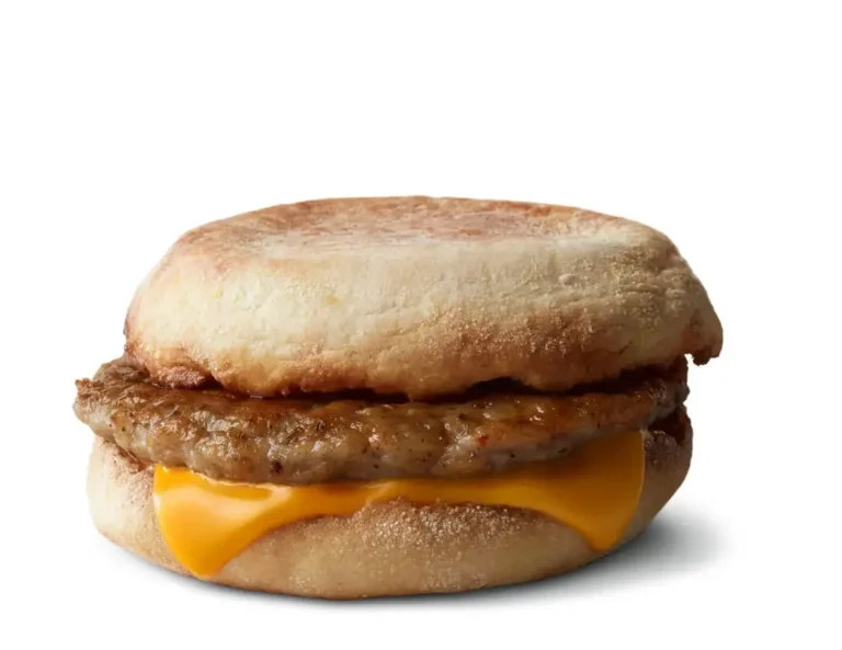 A Sausage McMuffin® featuring a savory sausage patty and melted cheese on a toasted English muffin.