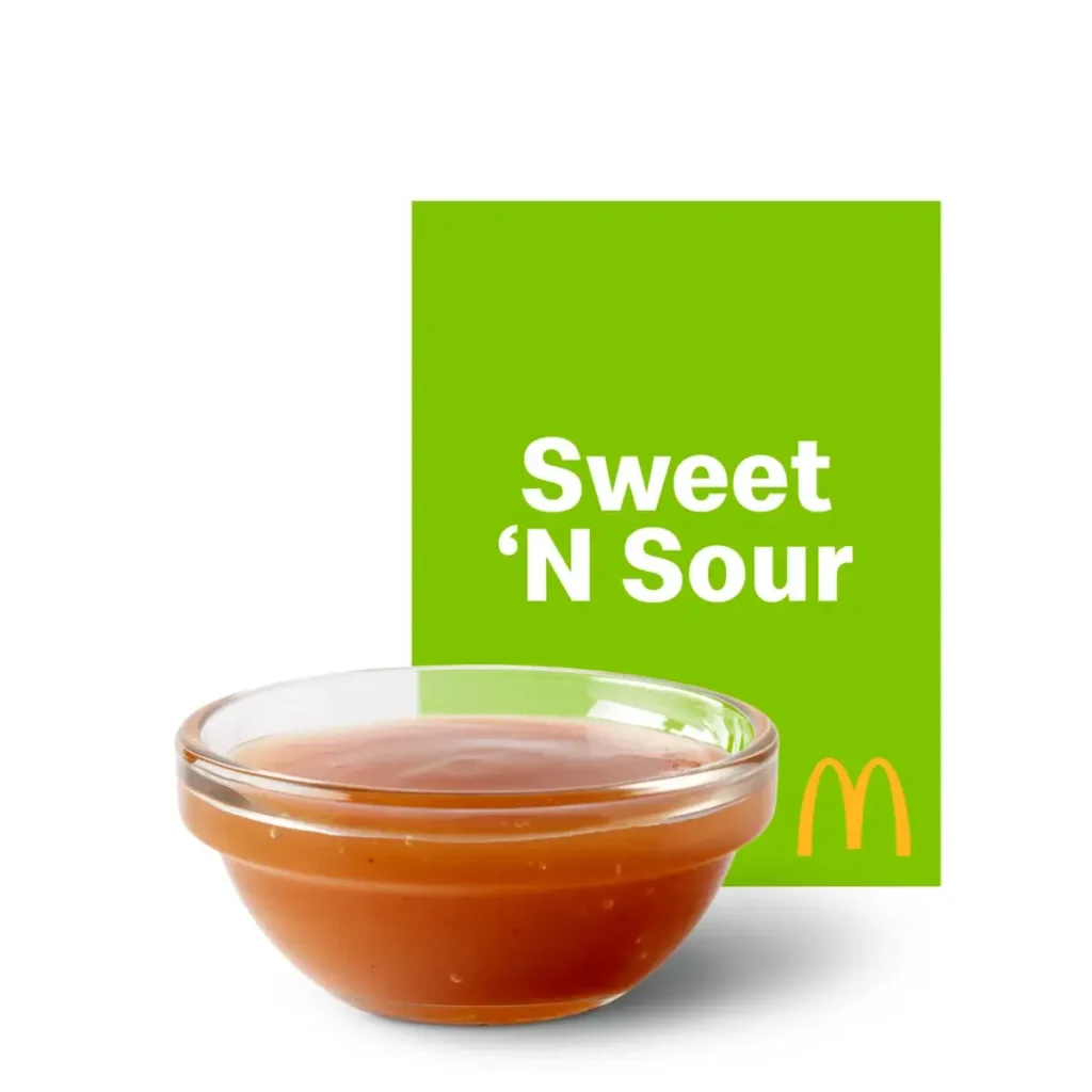 McDonald's Sweet 'N Sour Sauce, a fruity and tangy dipping sauce, great for pairing with McNuggets®.