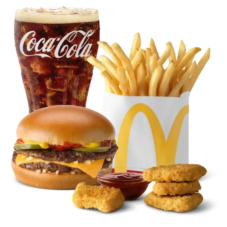 A McDouble® burger with fries and a drink, included in the $5 Meal Deal for a satisfying combo meal.