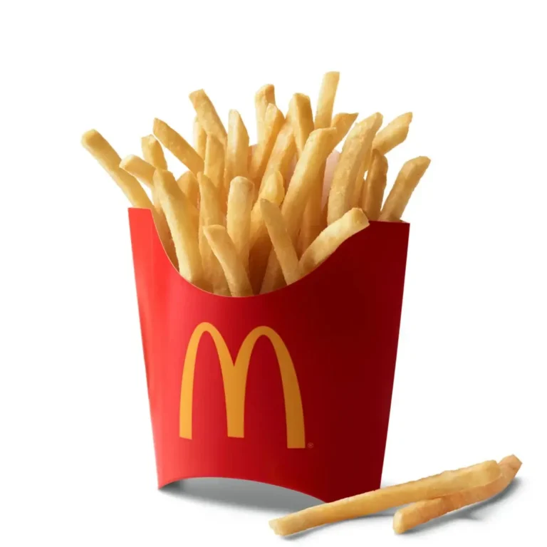 A serving of McDonald's World Famous Fries®, golden and crispy with a light sprinkling of salt.